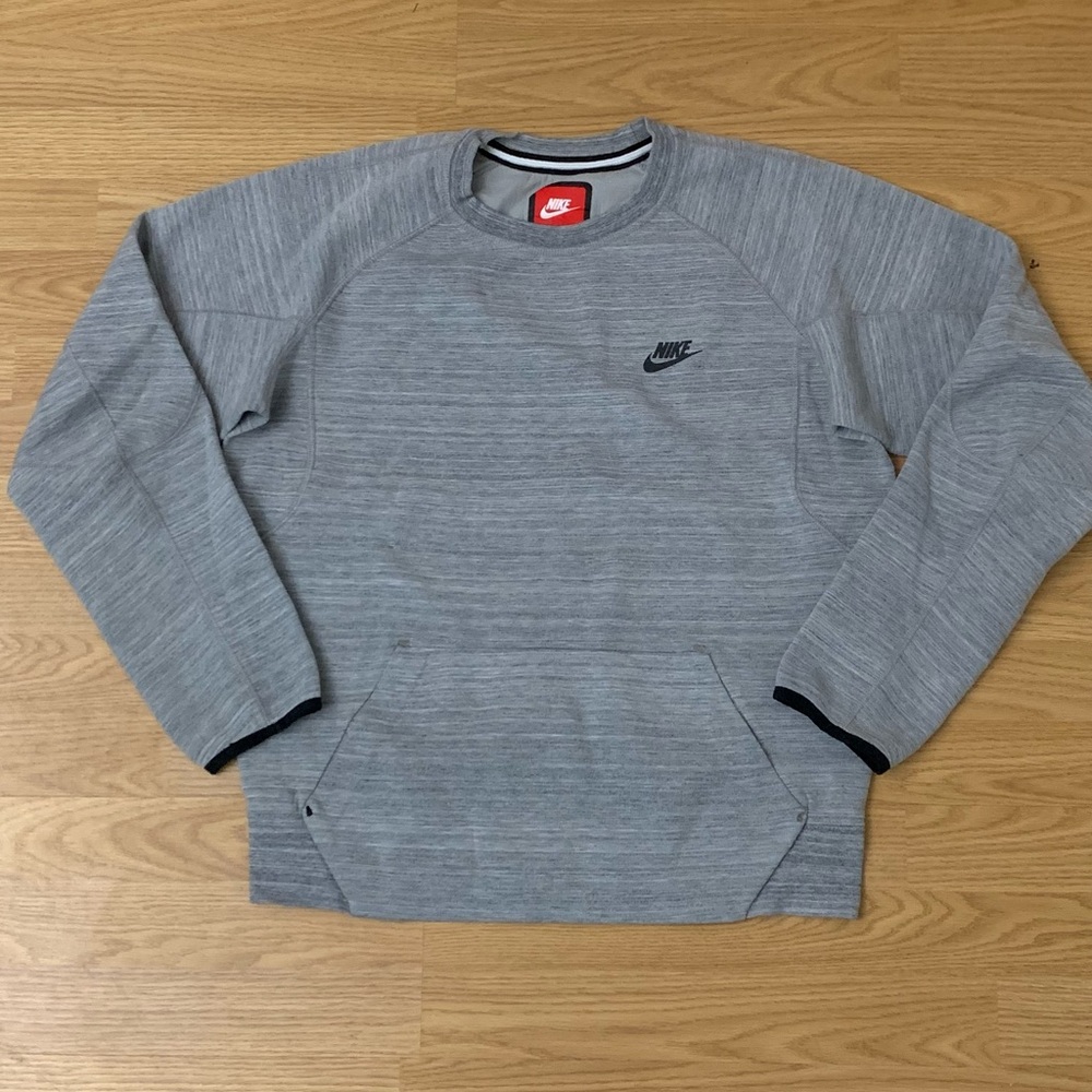 Nike Tech Pro Heather Gray Crewneck Sweater Size Small Men’s